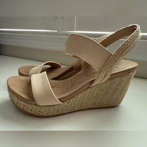 Chinese Laundry Beige Wedge Sandals with Braided Platform size 7.5